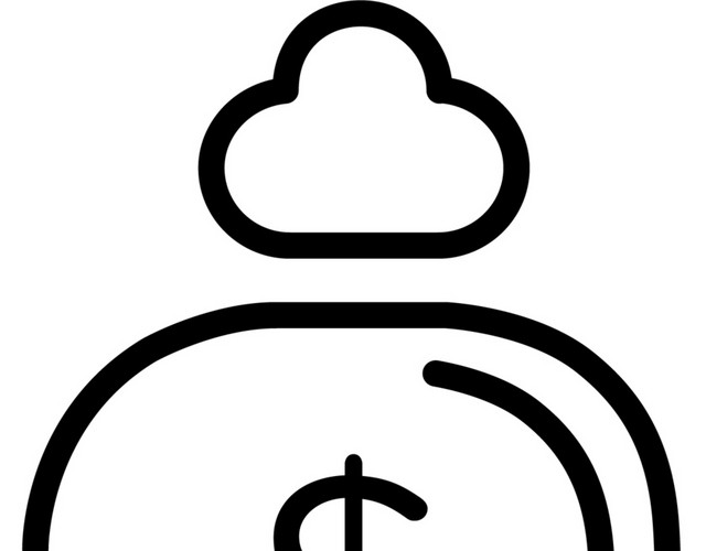 简约线条钱袋图标矢量素材 