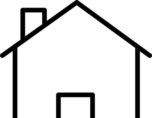 简约线条房子图标矢量素材
