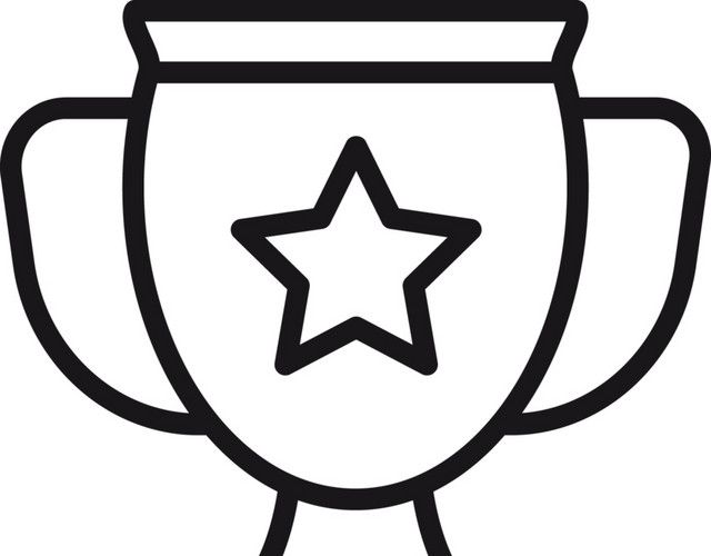 简约线条奖杯图标矢量素材