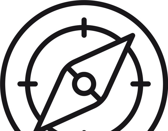 简约线条指南针图标