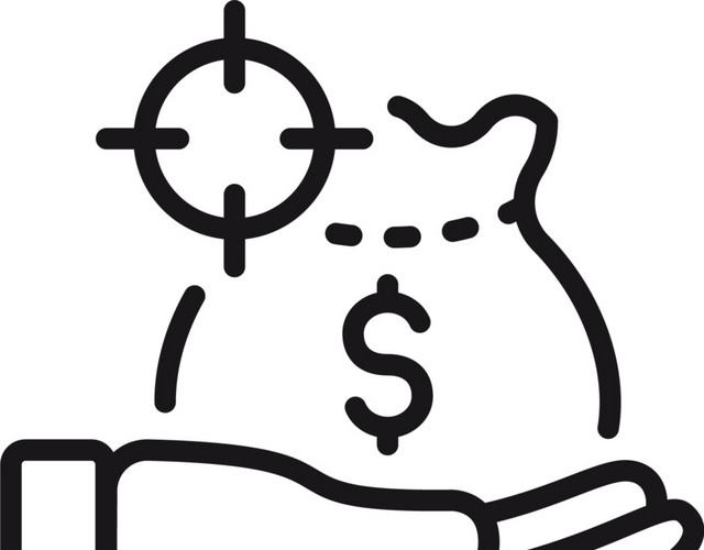 简约线条手和钱袋图标