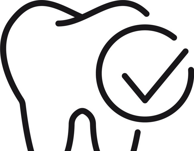 手绘对勾牙齿图标