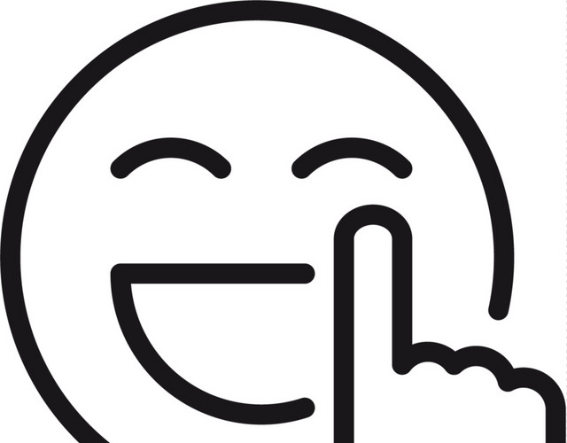 手绘笑脸手指图标