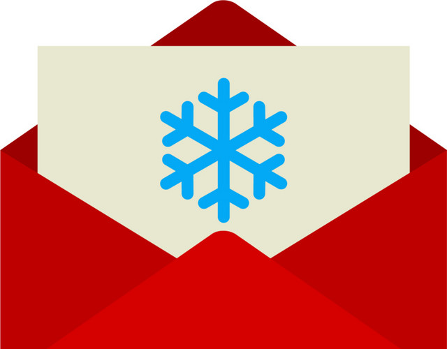 红色雪花信封装饰