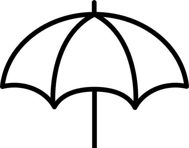 黑色雨伞图标