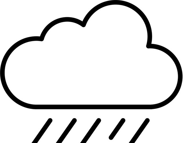 黑色下雨白云图标