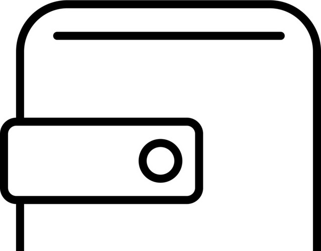 手绘黑色钱包图标