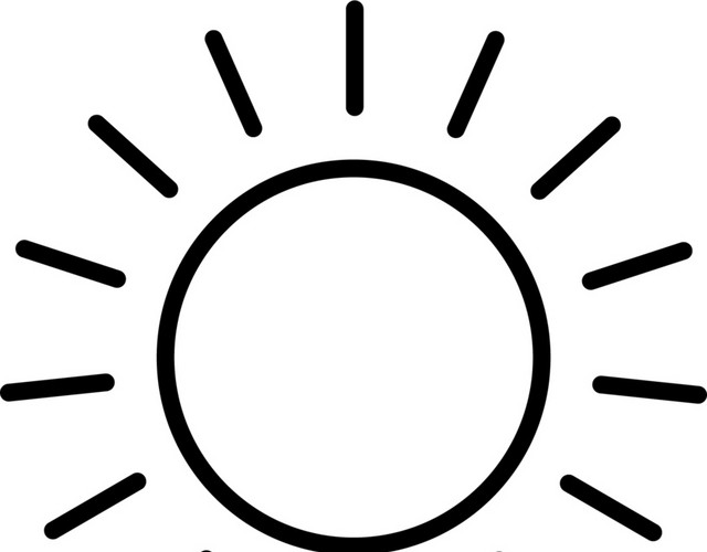 黑色手绘大太阳图标