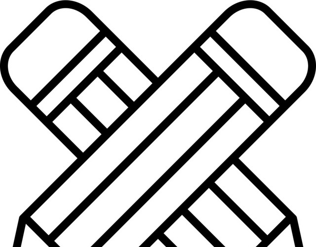 黑色手绘错误铅笔图标