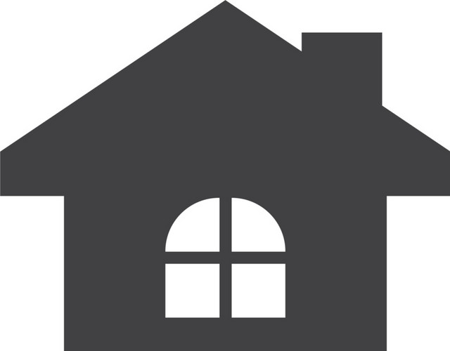 黑白拱形窗户房屋图标