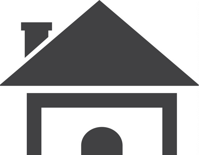 黑白拱门房屋图标