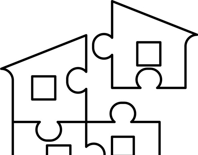 黑白拼图图标