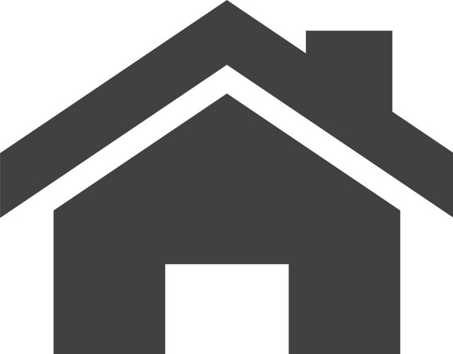黑白方形门房屋图标