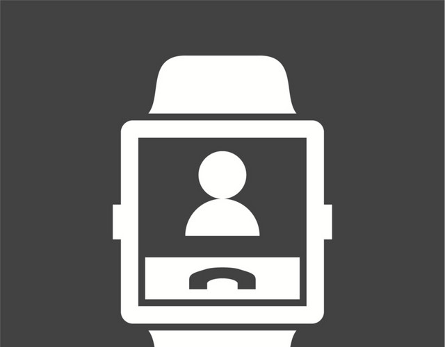 黑白拨打电话智能手表图标