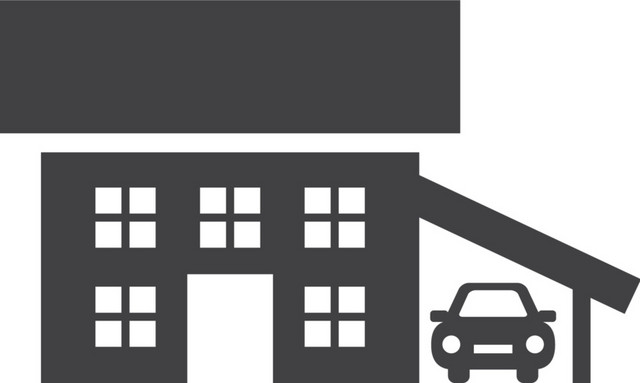 黑白车库房屋图标