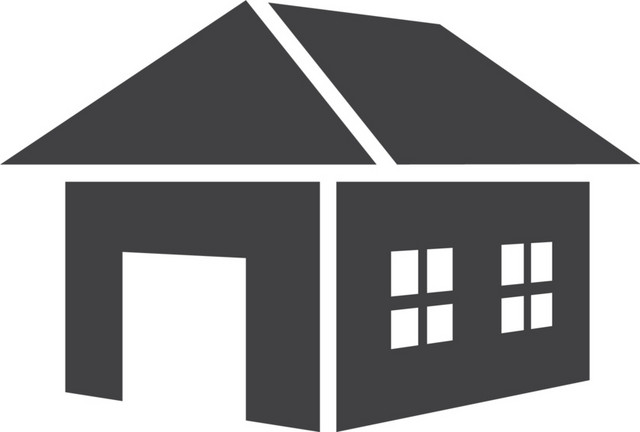 黑白仓库房屋图标
