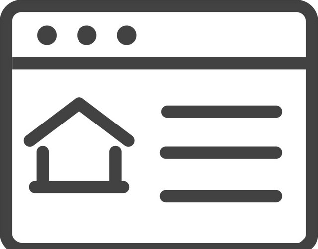 黑白房产信息商务图标