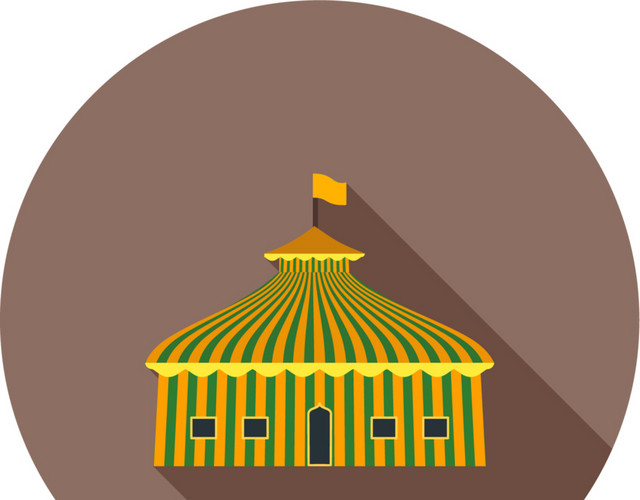卡通马戏团帐篷图标