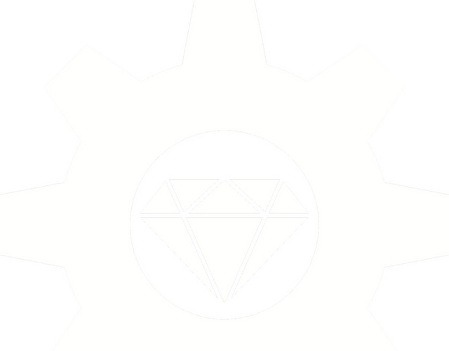 白色齿轮钻石商务图标