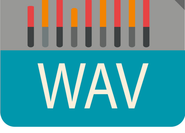 方形折角WAV文件格式图标