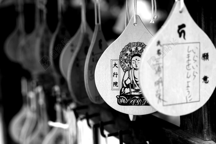 宗教信仰日本文化佛教木板材料背景图片