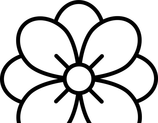 黑色线条花朵图标素材