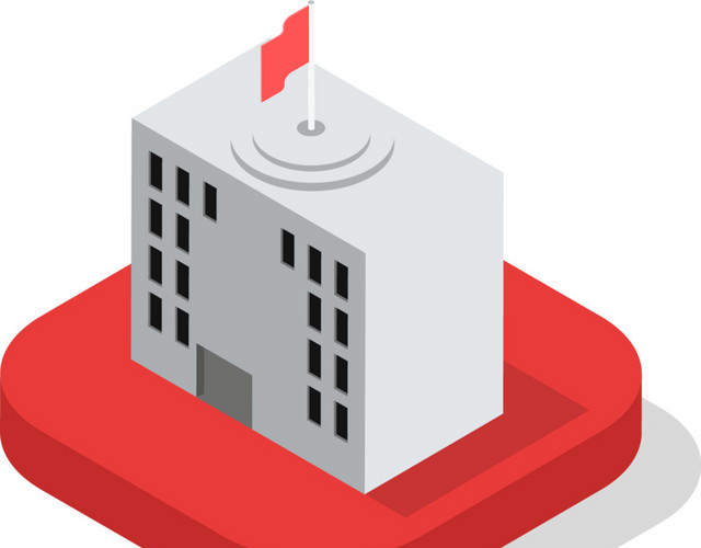 3D立体卡通建筑图标素材