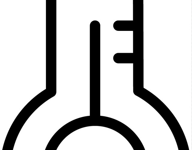 黑色线条温度计图标素材