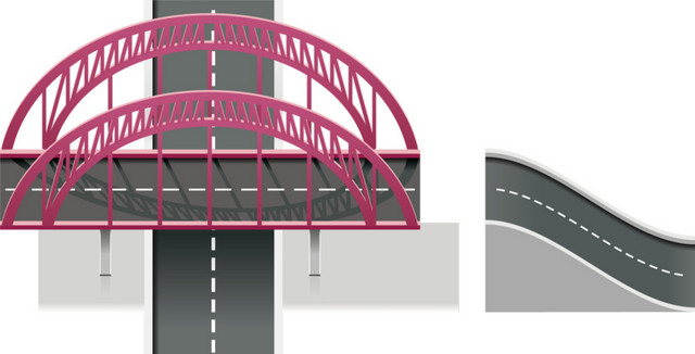 彩色矢量公路图标素材