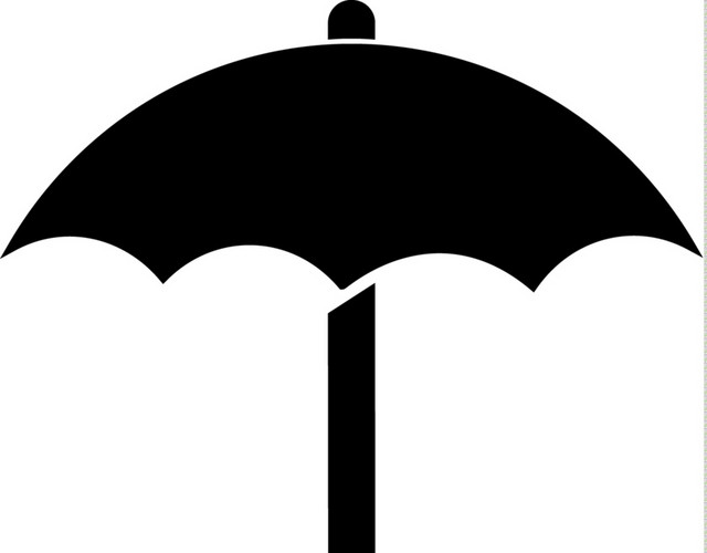 剪影简约雨伞图标素材