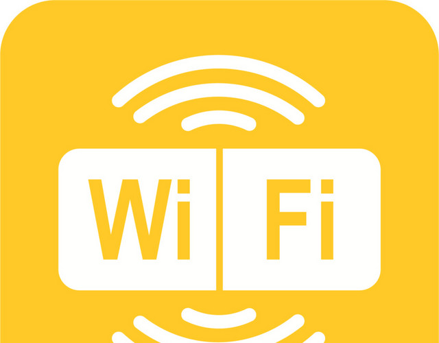 卡通简约WIFI方形图标素材