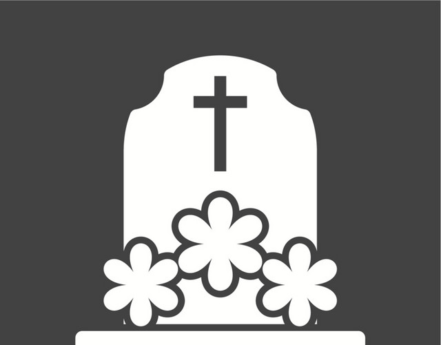 卡通简约墓碑方形图标素材