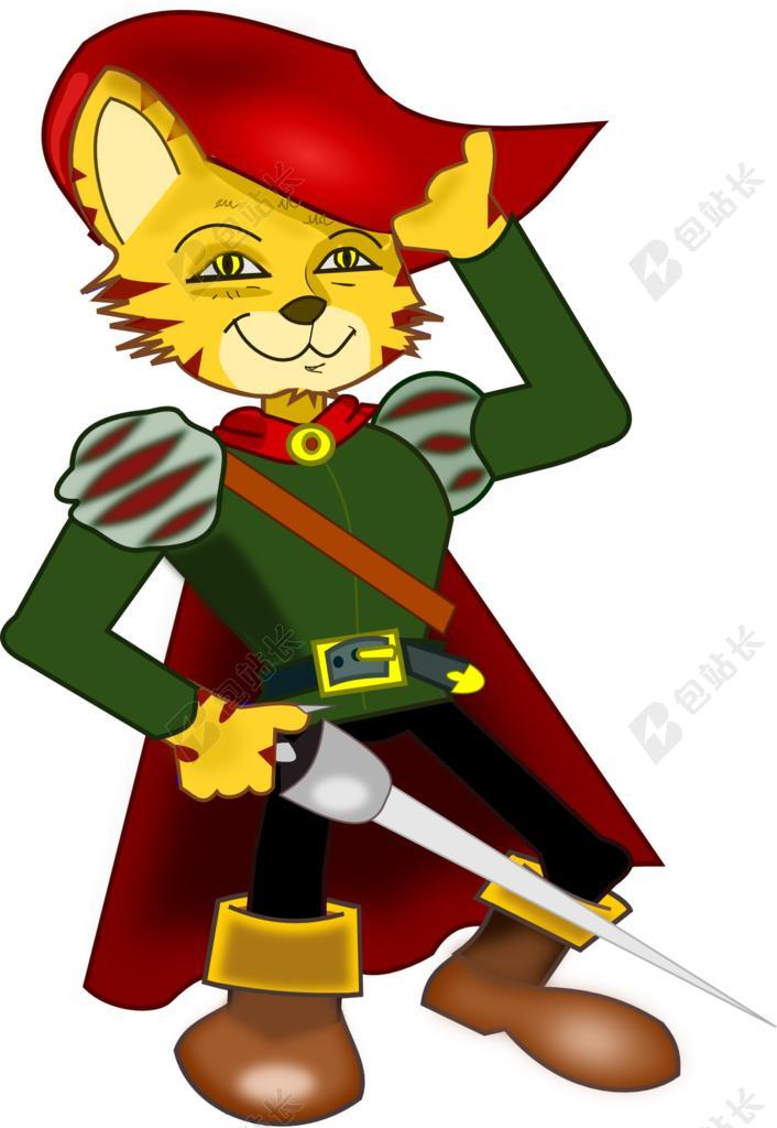 穿靴子的猫 童话故事 猫 动物 猫的 剑 幻想 卡通 漫画