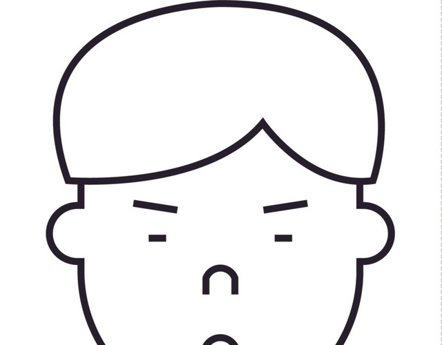 黑色简约线条个人照图标免抠素材