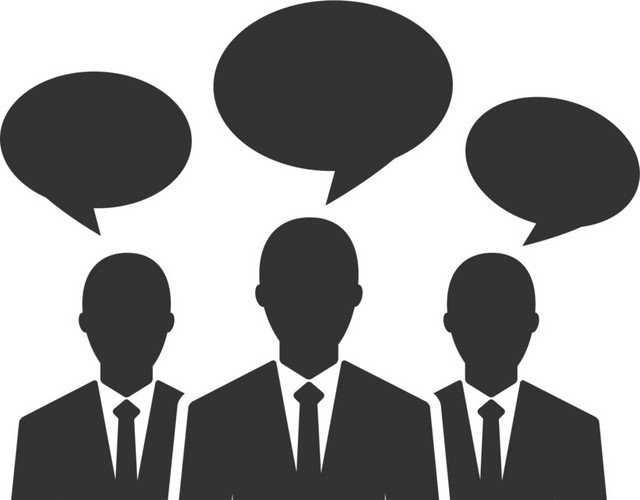 黑色简约商务团队发言图标免抠素材
