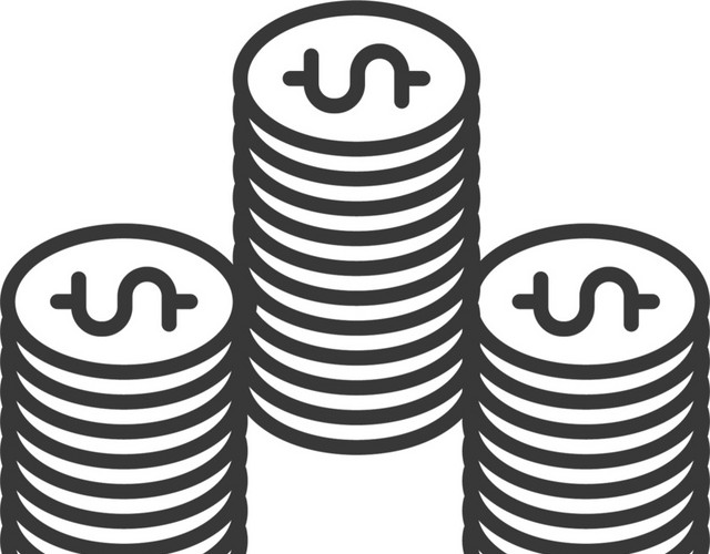 黑色简约线条资金图标免抠素材