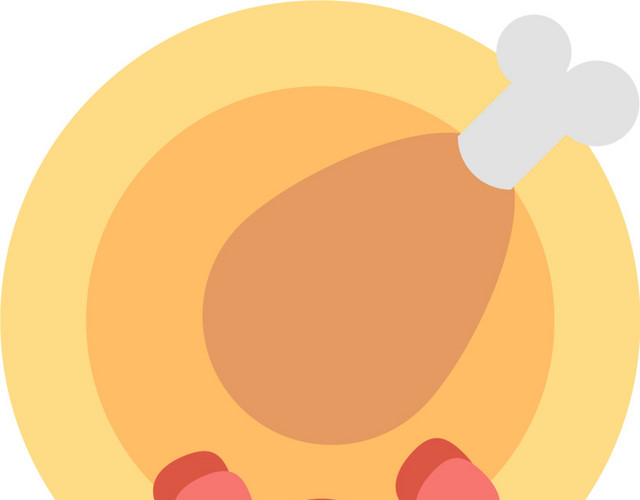 卡通鸡腿图标素材
