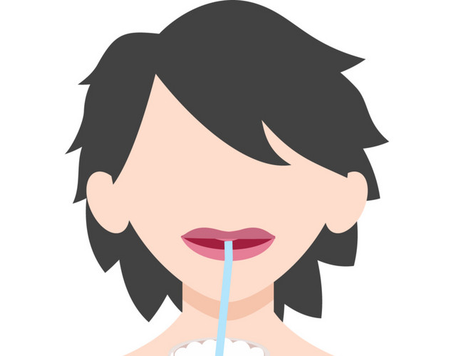喝东西女孩图标素材