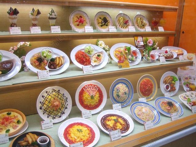 假的塑料食品 展柜餐厅 日本 菜肴介绍 显示 货架 板 碗