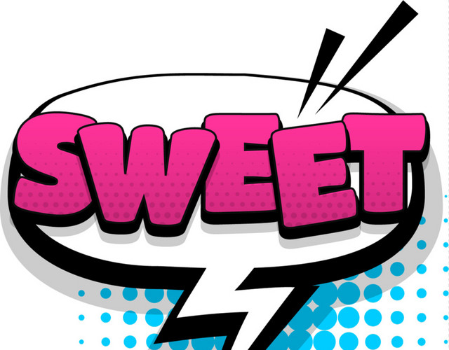 卡通SWEET贴纸设计素材
