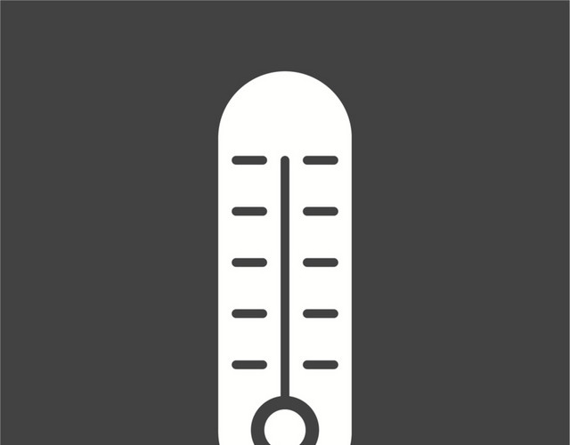 矢量黑白温度计素材