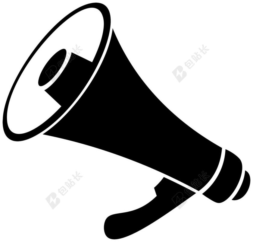 广告简约黑白扩音器背景图片