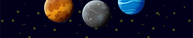 彩色卡通太空星球插画素材
