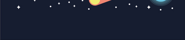 彩色卡通星空星球插画素材