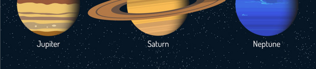 彩色卡通星球插画素材