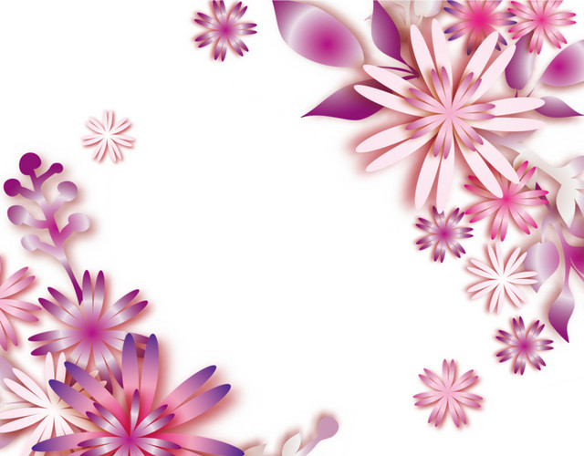 五彩装饰花环花枝素材