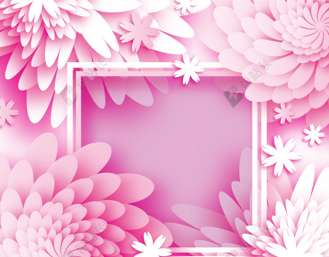 白色花瓣叠加粉色背景图