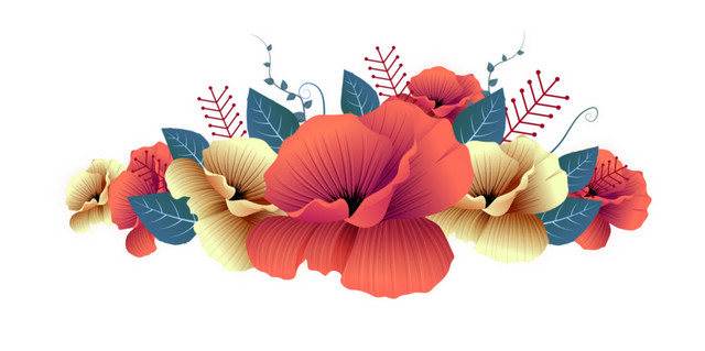 卡通婚礼花卉装饰素材