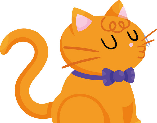 卡通婚礼小猫装饰素材