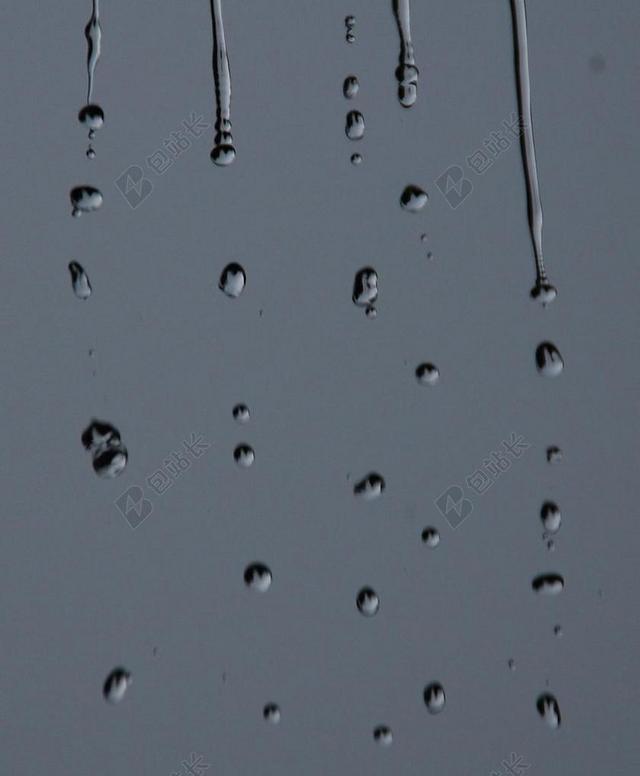 灰色雨水水滴玻璃背景图片